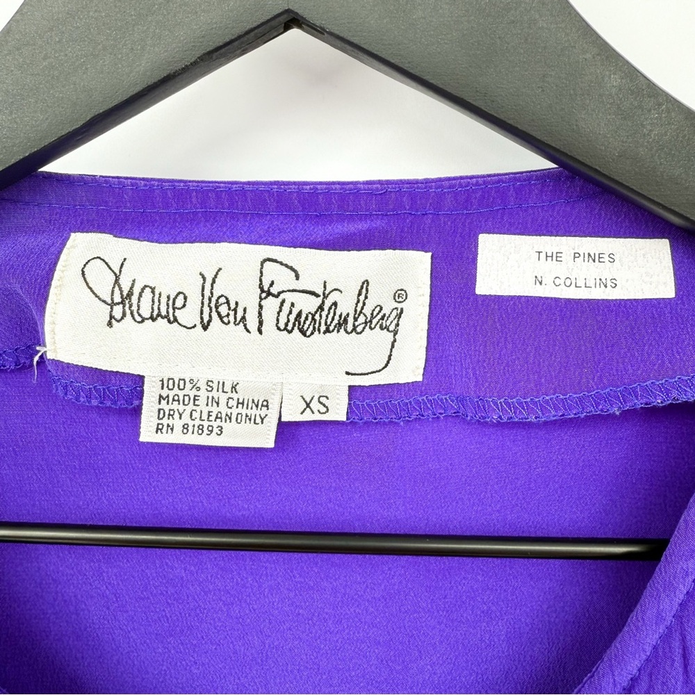 Vintage Diane Von Furstenberg 100% Silk The Pines N. Collins Vintage Blouse XS - Picture 10 of 11